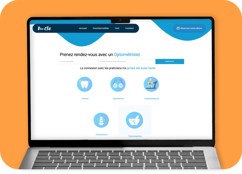 Laptop with Doc Clik app